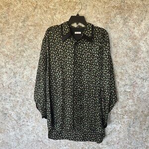 Black and Green Button Down Casual Shirt